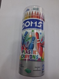 DOMS PLASTIC CRAYONS 28 SHADE TIN